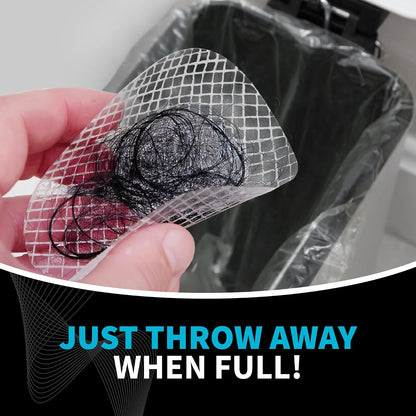 TubShroom Toss - Juego de 26 Fundas de Drenaje Desechables – Coladores de Malla para colector de Pelo para Ducha, Tina y desagües de Fregadero de baño para Evitar drenajes obstruidos, Suministro de