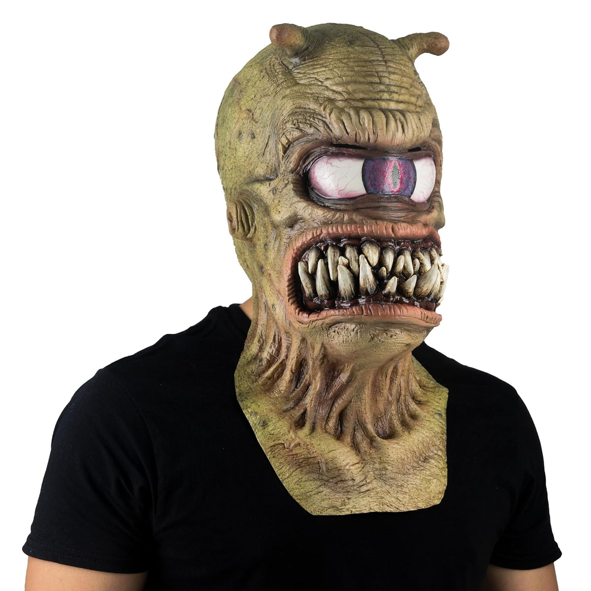 Ghouslih Productions Rool Alien por Ricardo Flores - Máscara de Alien Realista Verde y Malo, Unitalla, Ideal para y Fiestas de Disfraces
