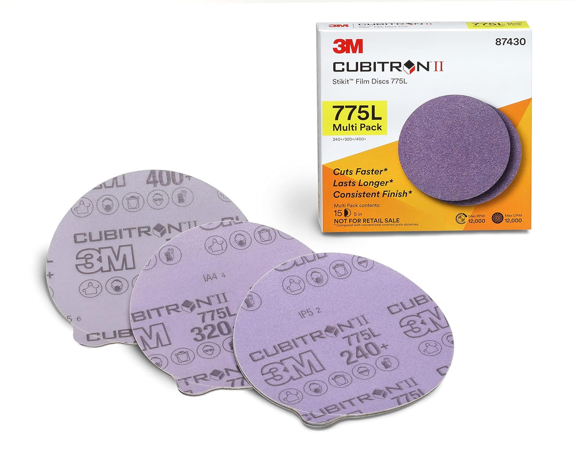 3M Stikit Disc 775L, 5 pulgadas, Grano de Cerámica, 240+/320+/400+