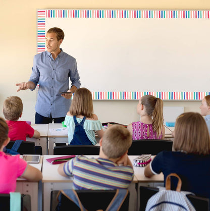 Teacher Created Resources Borde Recto Enrollado con Rayas de Acuarela, 50 Pies