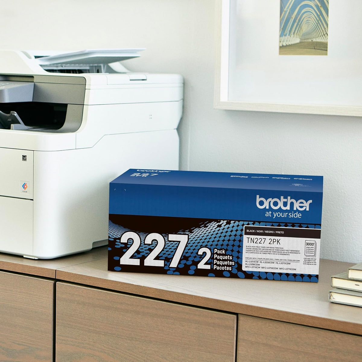 Brother TN227 - Cartucho de tóner Negro de Alto Rendimiento, Paquete Doble para impresión láser Profesional, 2 Unidades de Rendimiento de 6.000 páginas en Total, Compatible con impresoras HL-L3210CW