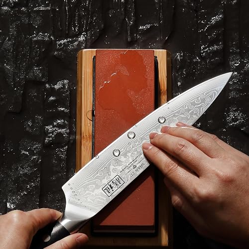 SHAN ZU Piedra de Afilar Cuchillo de Piedra Afiladores Manuales 1000/6000 Grano con Base Antideslizante de Silicona