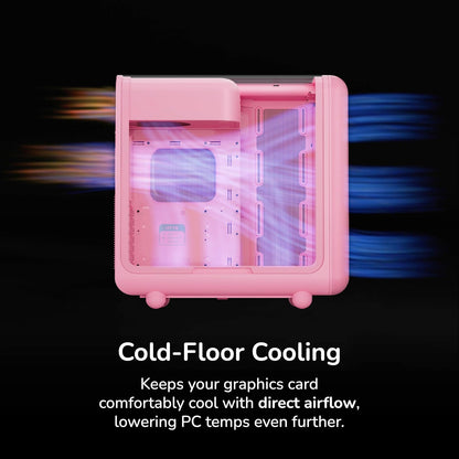 Hyte X50 Modern Performance ATX - Estuche para Juegos de PC de Torre Media, Leche de Fresa (Rosa)