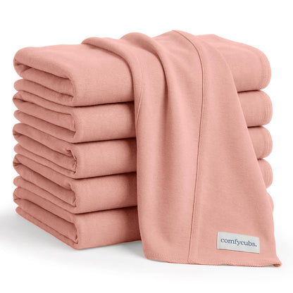Comfy Cubs Pañitos para Eructar de Algodón para Bebé, 10 Piezas, Mora - Rubor audaz - Pack of 6