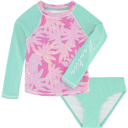 Nautica Conjunto de Traje de baño Rashguard de Dos Piezas, protección Solar UPF 50+, Traje de baño de Secado rápido Juego de protección de Sarpullido para Niñas