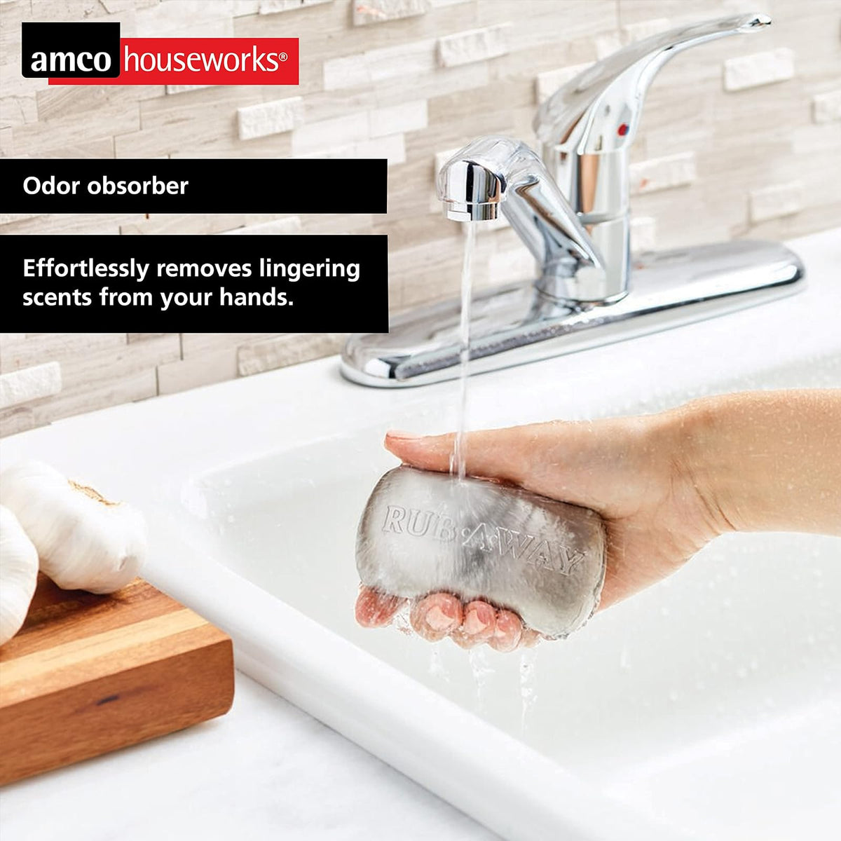 Amco 8402 Rub-a-Way Bar Stainless Steel Odor Absorber