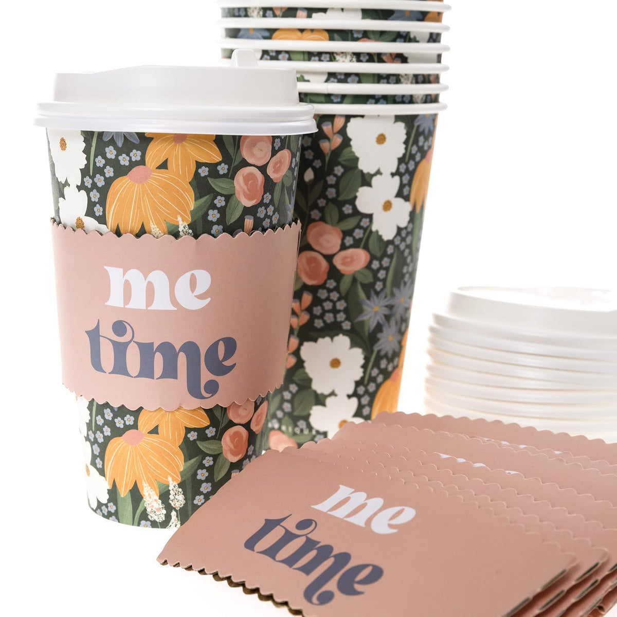 Graphique Paquete de 12 tazas de café desechables, 473 ml de capacidad, con tapas, perfectas para viajes, el hogar, fiestas y más