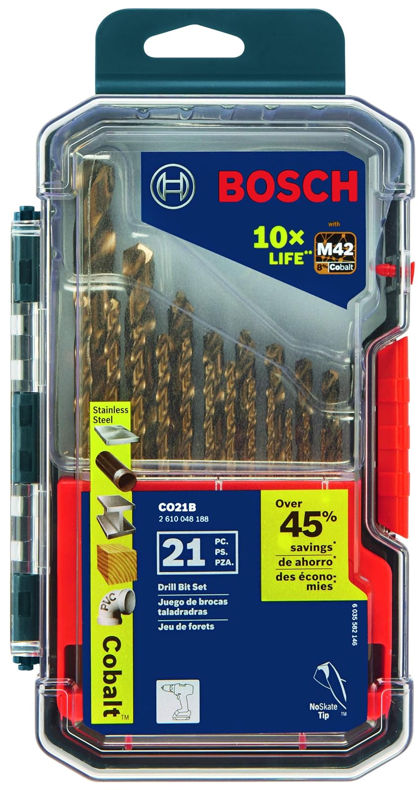 Bosch Broca Cobalt M42 para Metal - 21 pc. Drill Bit Set