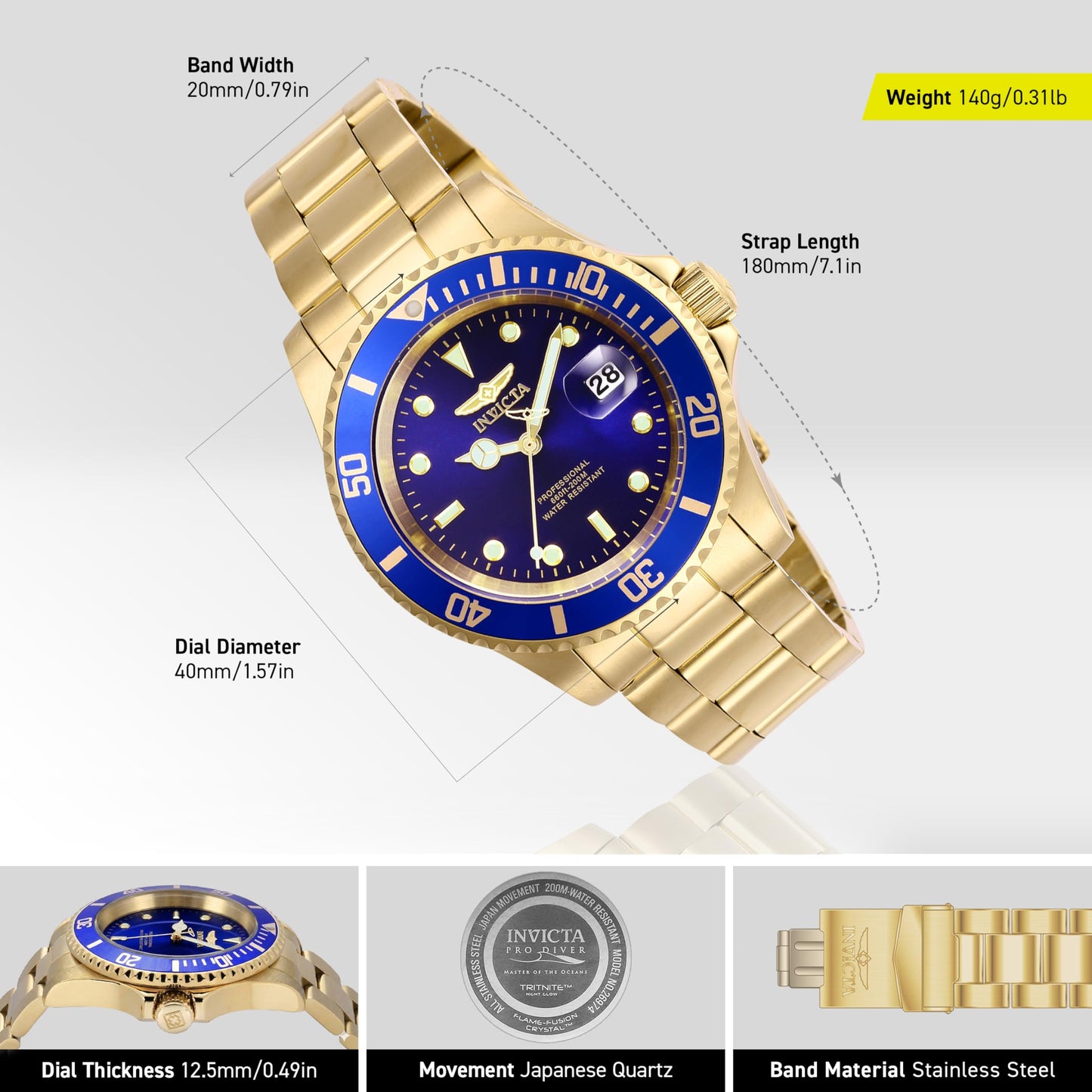 Invicta Pro Diver 26974 Reloj para Hombre Cuarzo - 40mm