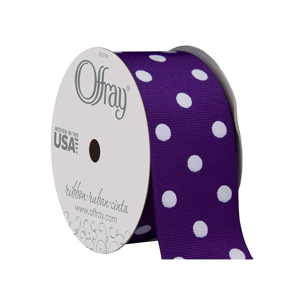 Offray groguén de Lunares Craft Cinta, Básquetbol, Púrpura Real, 1 2" x 9', 1, 1