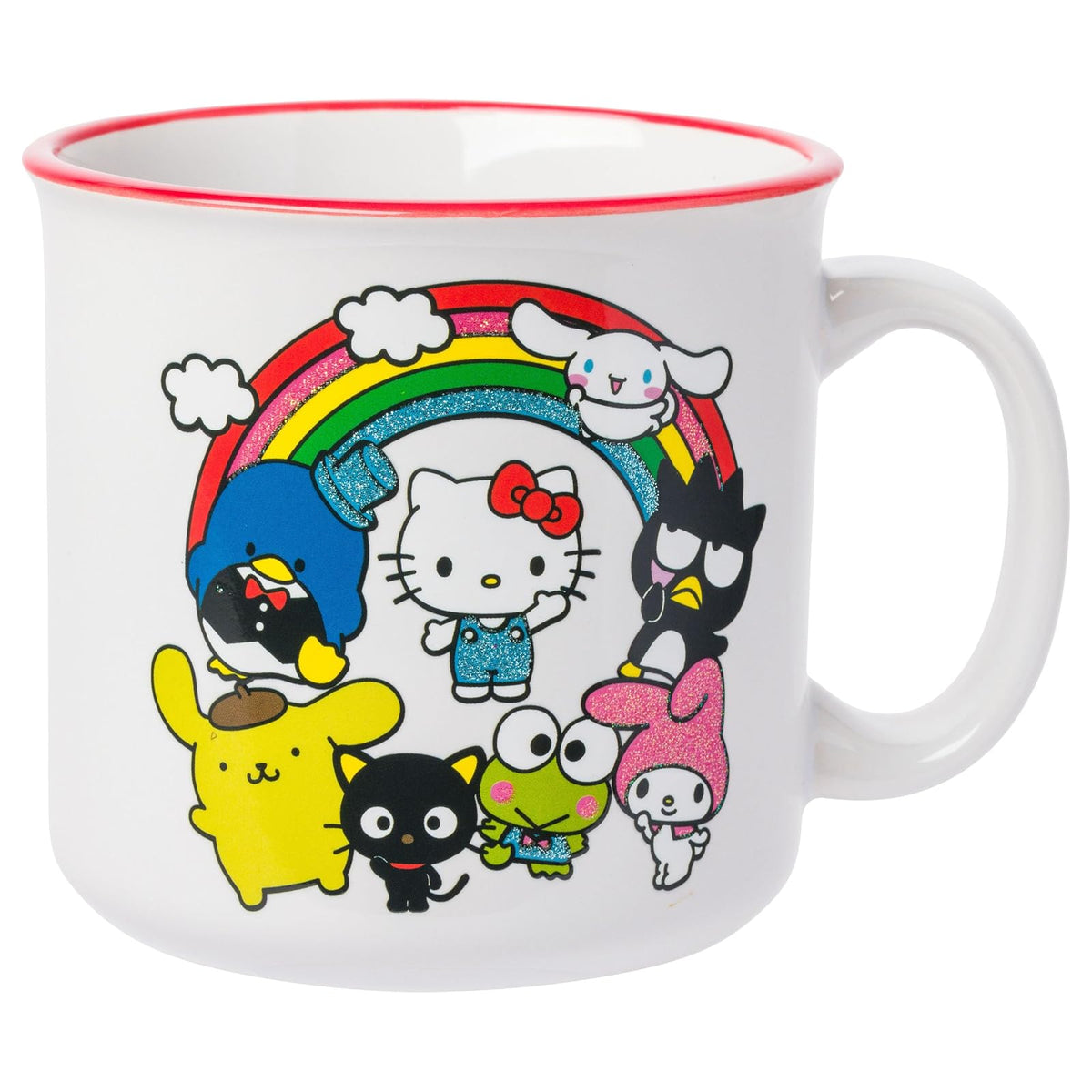 Silver Buffalo Hello Kitty Taza de Cerámica con Asa Redonda, 16 oz - Multicolor