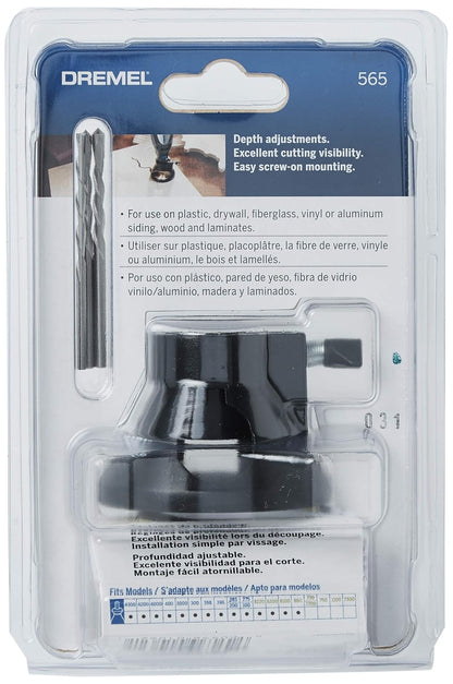 Dremel 570 Accesorio Broca de Corte para Remover Lechada, 1/8 pulgada | Broca con punta de carburo | Corta madera, plástico y paneles de yeso | Incluye guía de corte | Control de profundidad de