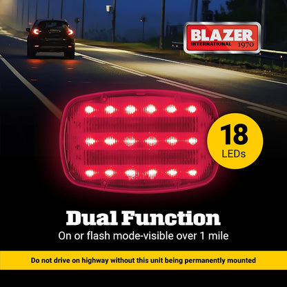 Blazer International Mini Barra Giratoria de Luz LED de Emergencia C6350, Rojo