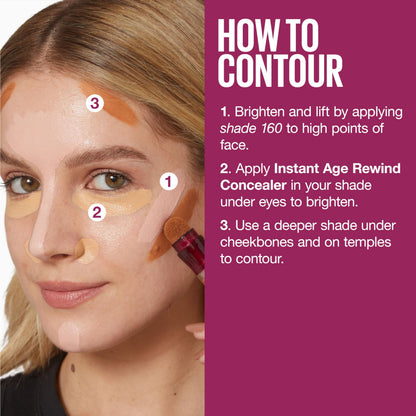Maybelline New York - Corrector Instant Age Rewind Eraser Dark Circles Treatment, Cool Ivory, 0.2 onzas líquidas