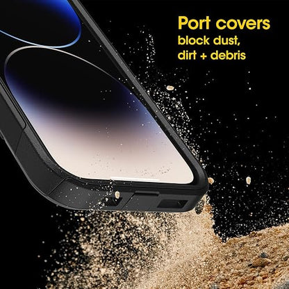 OtterBox COMMUTER SERIES para iPhone 14 Pro (ONLY) - NEGRO | Funda delgada y protectora para iPhone, de doble capa, absorción de impactos