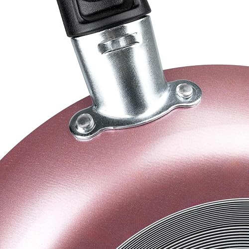 Ekco | Batería de Cocina Serum 19 Piezas de Aluminio Antiadherente Rosa | Revestimiento antiadherente, Cocción uniforme, Fácil limpieza, Uso diario, Calentamiento rápido, Mangos y asas de baquelita