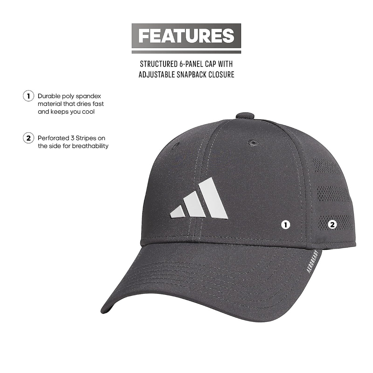 Adidas Gorra Ajustable para niños y niñas Gameday Snapback Gorra de béisbol Niños