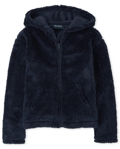 The Children's Place Chamarra de Sherpa con Capucha para Niña - Tidal - M