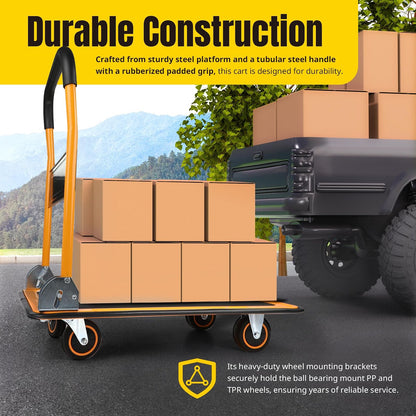MaxWorks 80876 Plataforma Plegable camión Push Dolly-330 LB. Capacidad de Peso con Ruedas giratorias, 28.75" x 18.75" x 33"
