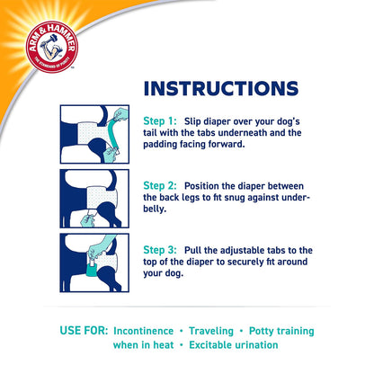 Arm & Hammer, Pañal para Perros Absorbentes XS 12 Pzas