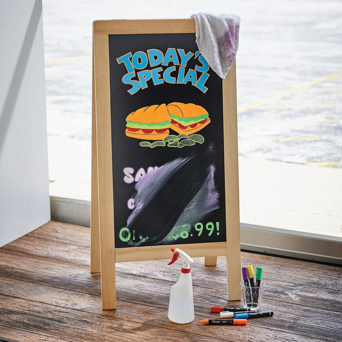 Sharpie Chalk, Marcadores de Tiza Líquida Borrable, Colores Surtidos, 5 piezas, 2175541