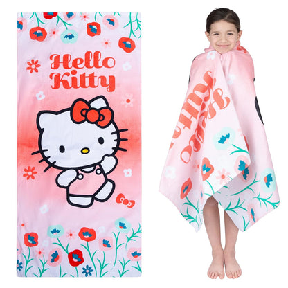 Franco Toalla de Playa de algodón súper Suave para niños, 58 x 28 Pulgadas, Hello Kitty