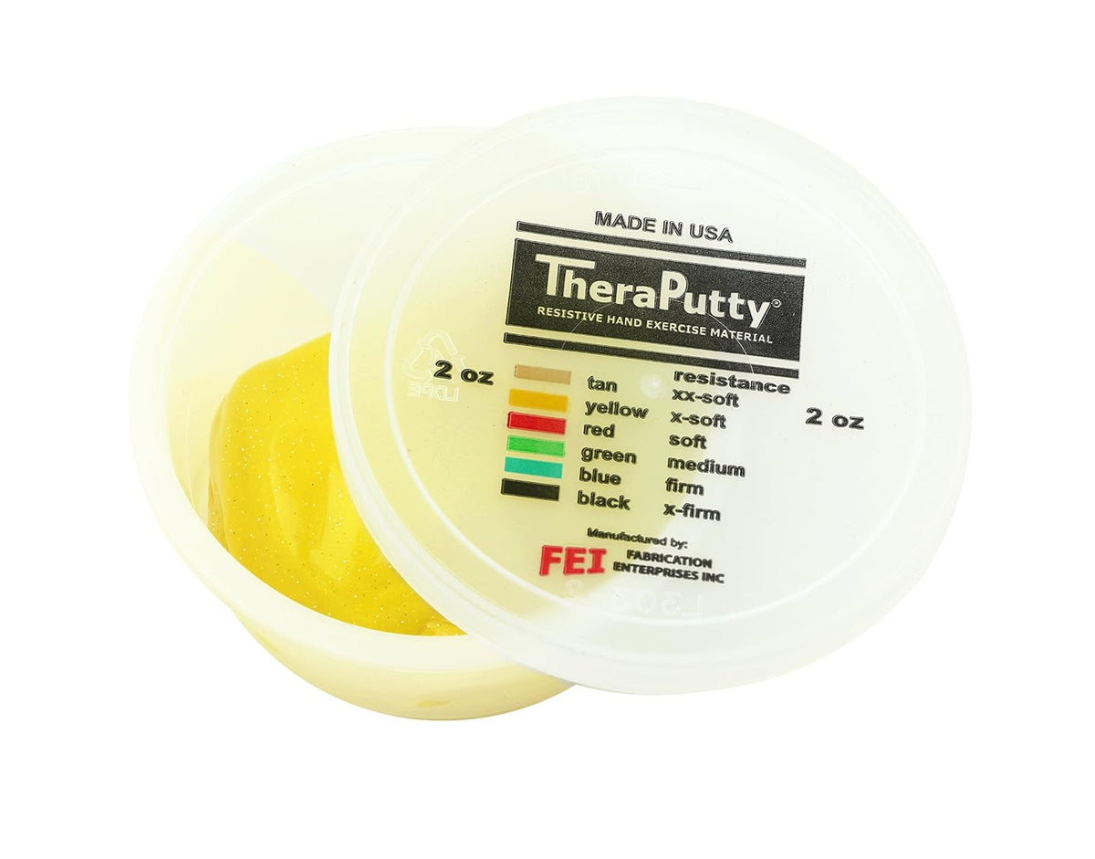CanDo Theraputty Sparkle Masilla de Ejercicio para Terapia de Mano, 59 ml - Amarillo - 59,14 ml