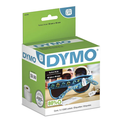 DYMO LW 2-Up Price Tag Labels for LabelWriter Label Printers, White, 3/8 x 3/4, 1 Roll of 1,500 - Etiquetas de precios - 3 - 8'' x 3 - 4''