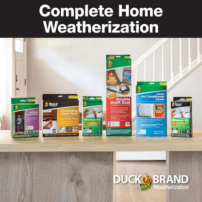 Duck Brand Max Strength - Sello de silicona para puertas y ventanas, autoadhesivo, se adapta a espacios medianos de 1/8-1/4 pulgadas, 0.31 pulgadas x 0.25 pulgadas. x 16 pies, blanco
