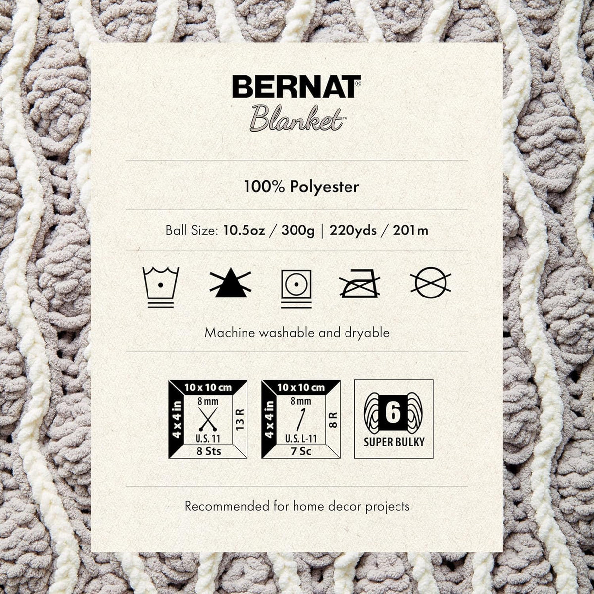 Bernat Blanket BB Twilight Yarn - Paquete de 2 paquetes de 300 g/10.5 oz - 100% poliéster - #6 Super voluminoso - 220 yardas - Tejer/Crochet