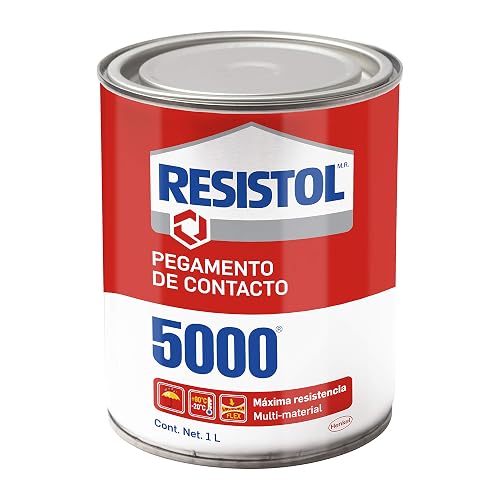 Resistol 5000, pegamento para armado, bricolaje, laminado, enchapado y ensamble, adhesivo de fuerte agarre para madera, fieltro, cuero, metal y otros materiales, 1x1lt