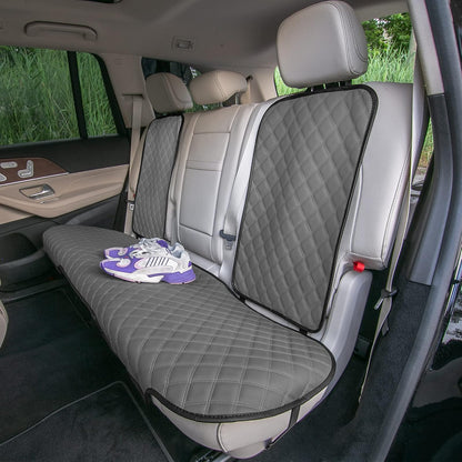 FH Group FH1028GRAY-AVC Juego de Cojines de Asiento Trasero de Piel Sintética Ajuste Universal, Gris