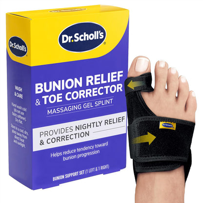 Dr. Scholl's Bunion Relief & Toe Corrector, 1 support set (1 left, 1 right)
