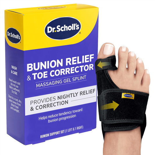 Dr. Scholl's Bunion Relief & Toe Corrector, 1 support set (1 left, 1 right)