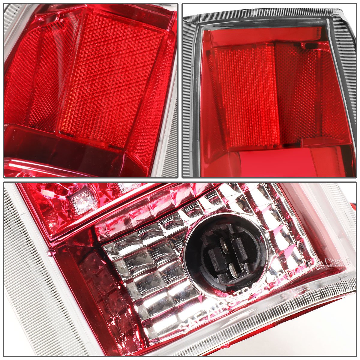DNA Motoring Luz Trasera LED del Conductor y Pasajero, Cromado TL-C10-LED-CH-RD