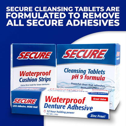 GUM - Secure, Adhesivo para Dentaduras, 40g, Sujeción Fuerte, Pegamento Dental, 1 unidad