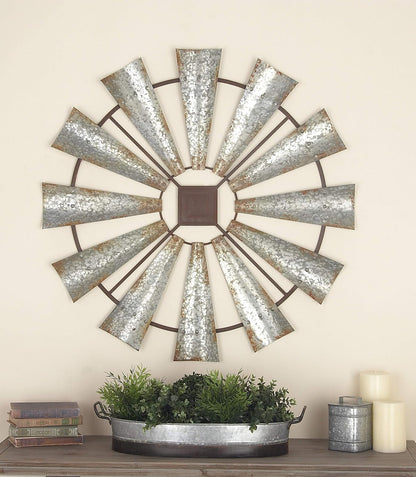 Decoración de Pared de Metal, 109 x 58 cm, Color Dorado, Rústico, Gris/Negro, 40" x 40", 1, 1