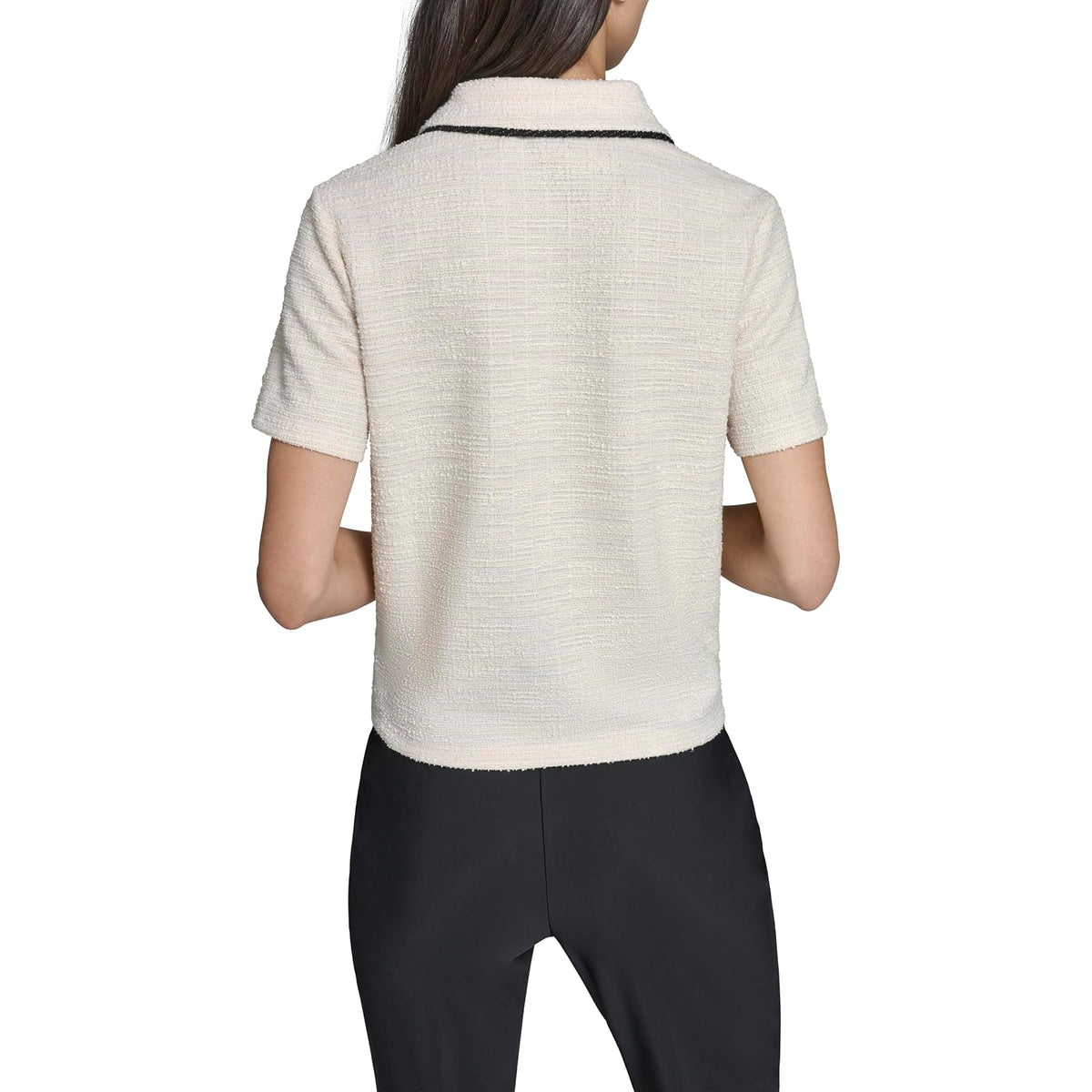Karl Lagerfeld - Playera de Tweed de Manga Corta para Mujer