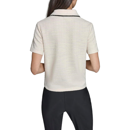 Karl Lagerfeld - Playera de Tweed de Manga Corta para Mujer