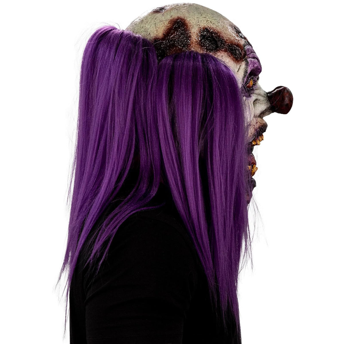 Ghoulish Productions Máscara De Látex Charly Gluttonous Zombie, Accesorio Látex Cosplay Payaso Glotón, Disfraz Aterrador para Halloween y Fiestas Temáticas, Cosplay Bufón Creepy, Diseño Artesanal