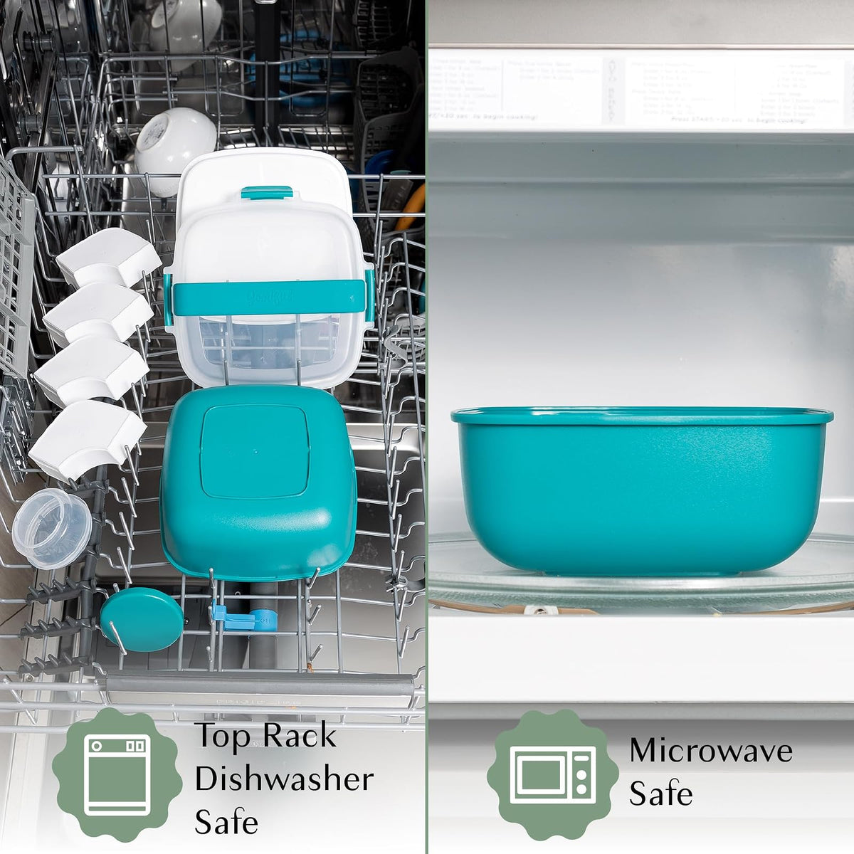 Goodful Contenedor apilable para fiambrera, almacenamiento de alimentos estilo Bento con compartimentos extraíbles para sándwich, aperitivos, coberturas y aderezo, a prueba de fugas y fabricado sin