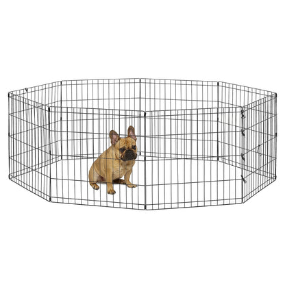 New World Pet Products Corral Plegable de Ejercicio para Mascotas, Negro - Small Dog Pen: 24 " - Bolígrafo para perros pequeños: 24 pulgadas - Parque de juegos para mascotas