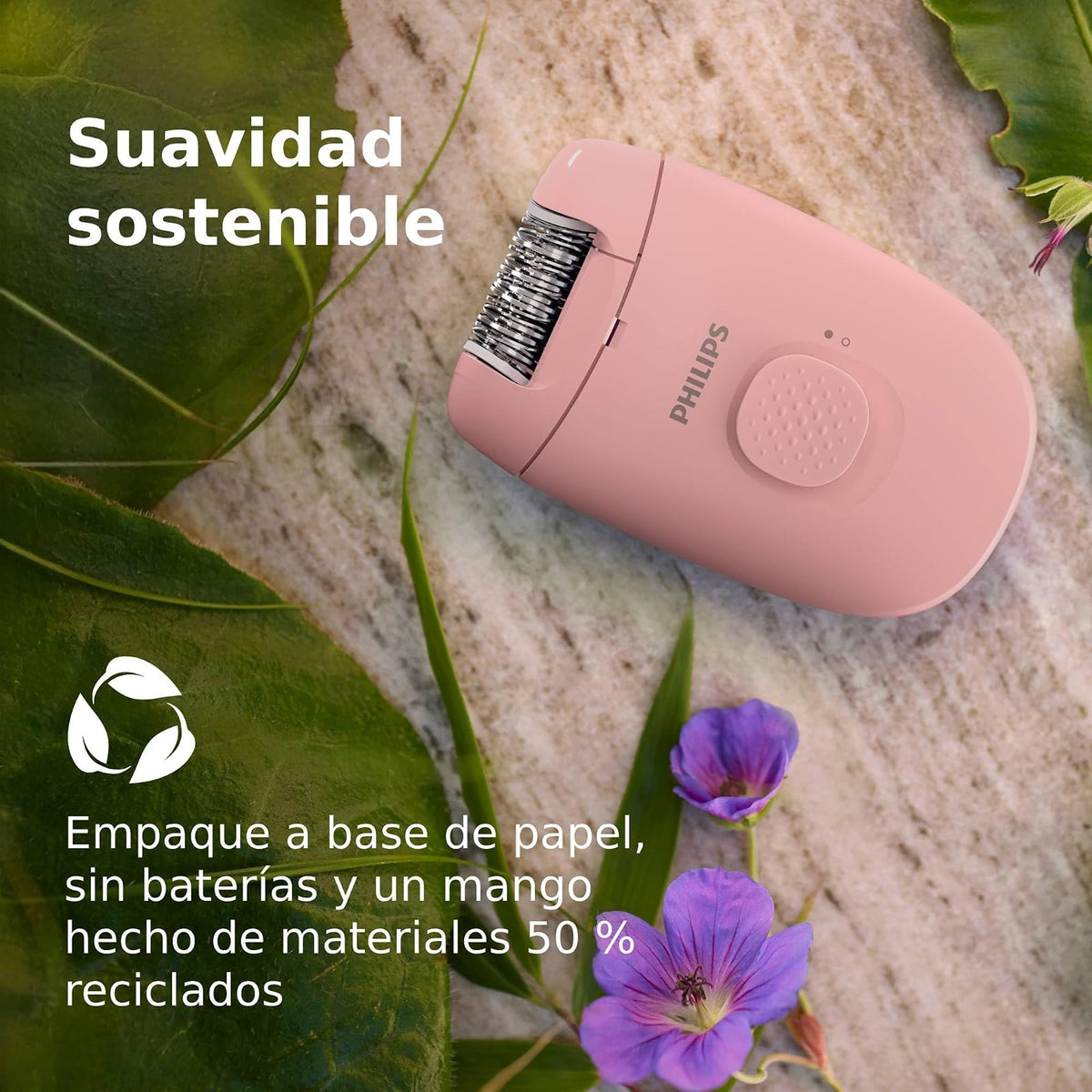 Philips Depiladora Eléctrica Serie 2000 para Mujer Uso en Piernas y Cuerpo | Elimina el vello desde la raíz | Depilación suave y eficaz | Incluye cabezal masajeador | BRE227/00