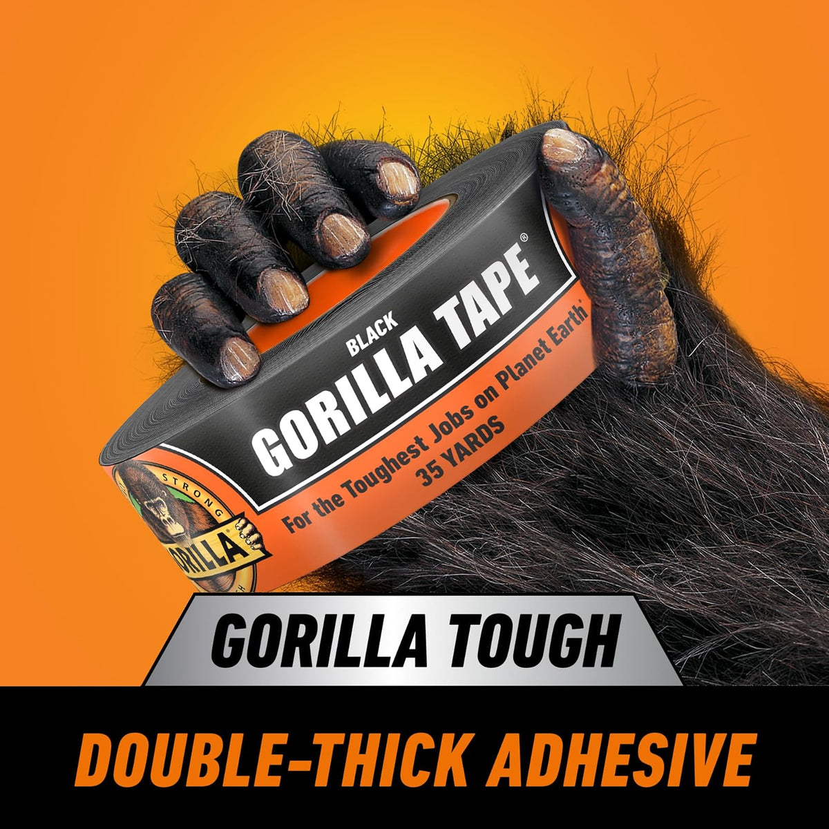Gorilla Tape, Black Duct Tape, 1.88" x 35 yd, BNegro, (Paquete de 1)