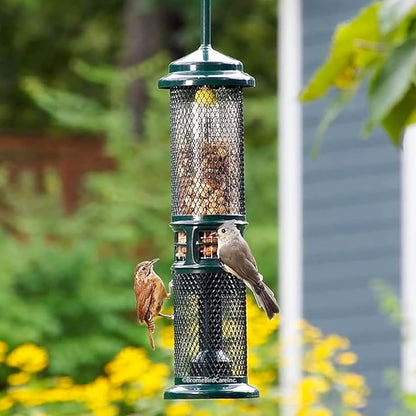 Squirrel Buster Comedero de Tuercas Prueba de Ardillas para Frutos Secos y Frutas, Dos Mallas