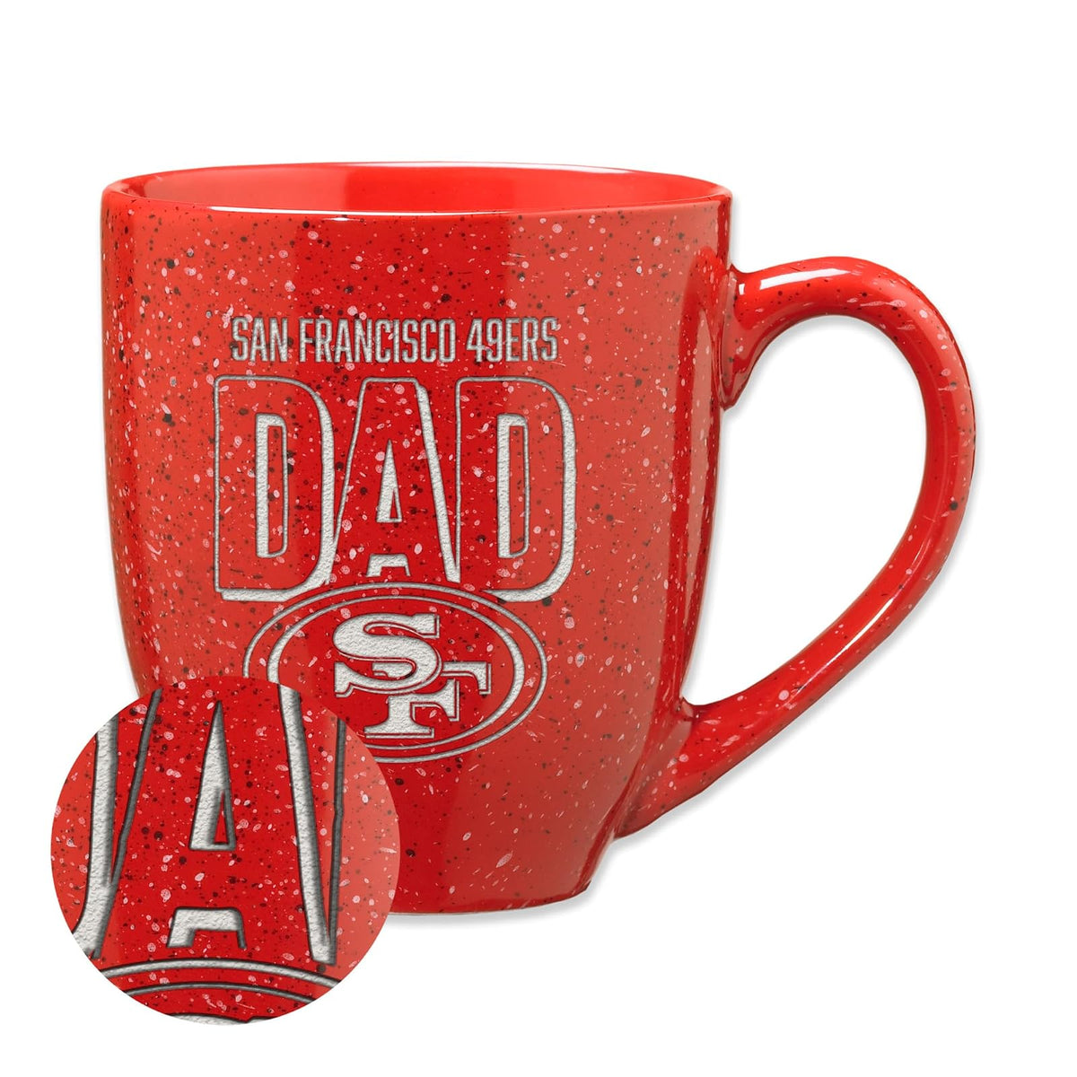 Rico Industries NFL Miami Dolphins Dad Taza de Cerámica Moteada, 473 ml - San Francisco 49ers