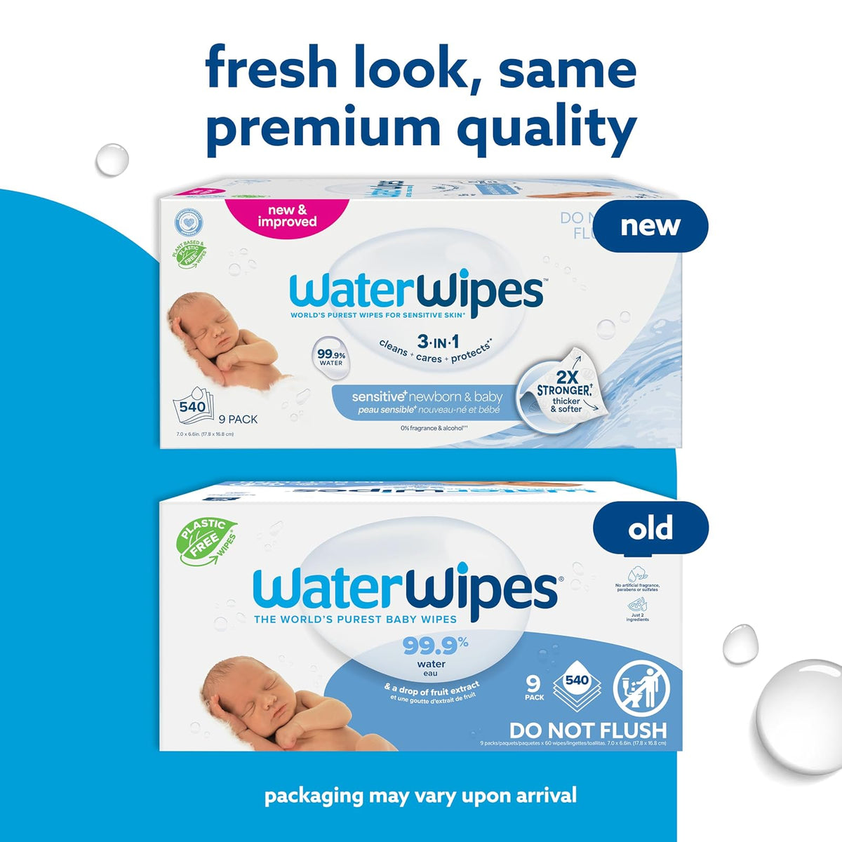 WaterWipes Value - Toallitas húmedas para bebé, 540 Count