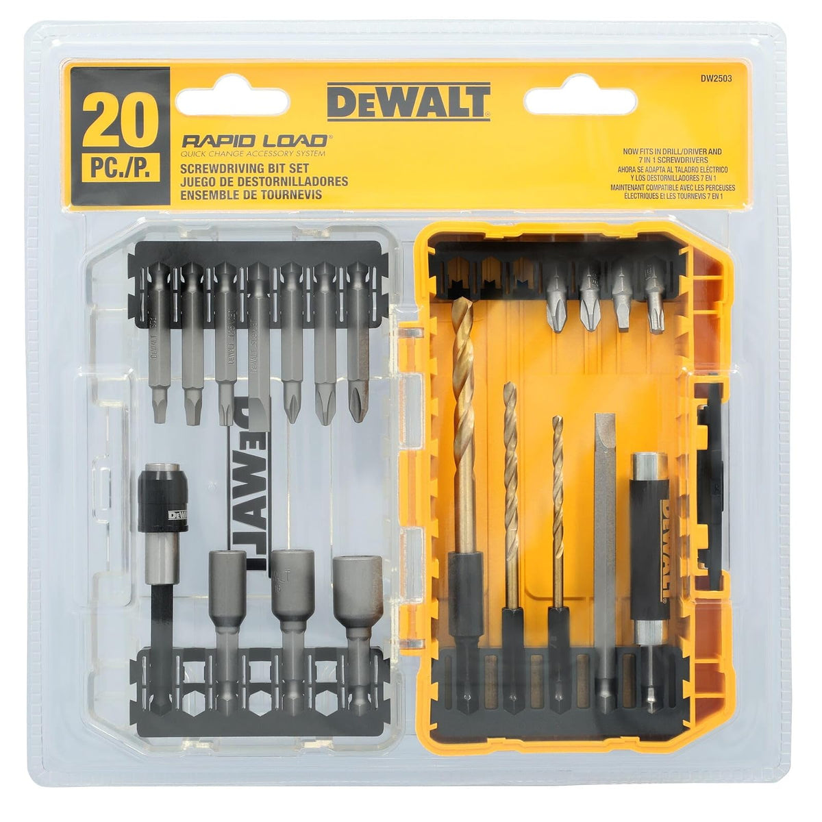 DEWALT DW2503 Rapid Load Tin Set, 20-Piece