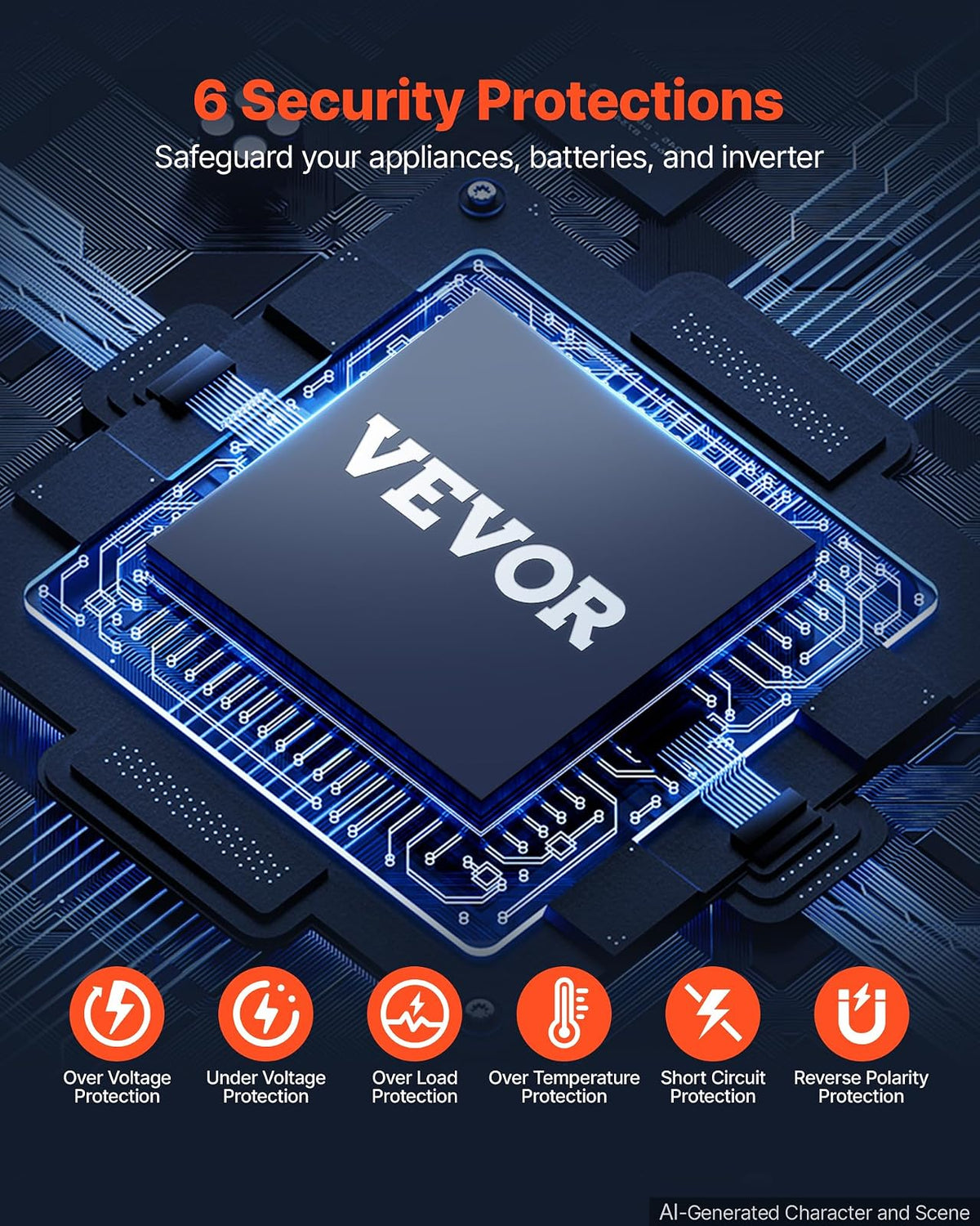 VEVOR Inversor de Onda sinusoidal Pura, 2000 vatios, CC 12 V a CA 120 V inversor de Corriente con 2 Salidas de CA, 2 Puertos USB, 1 Puerto Tipo C, visualización LCD y Control Remoto para Equipos