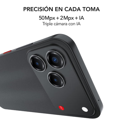 nubia Celular V80 Design 6.7” 120Hz, 50MP+2MP, 256GB+20 GB RAM(8GB + 12GB Dinámica), Android 16 Negro